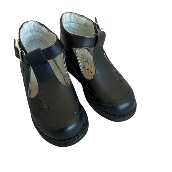 Pie-Co Vintage Black Booties Shoes w/ Buckle Heart Detail Size 9 Toddler Girl - Picture 2 of 11